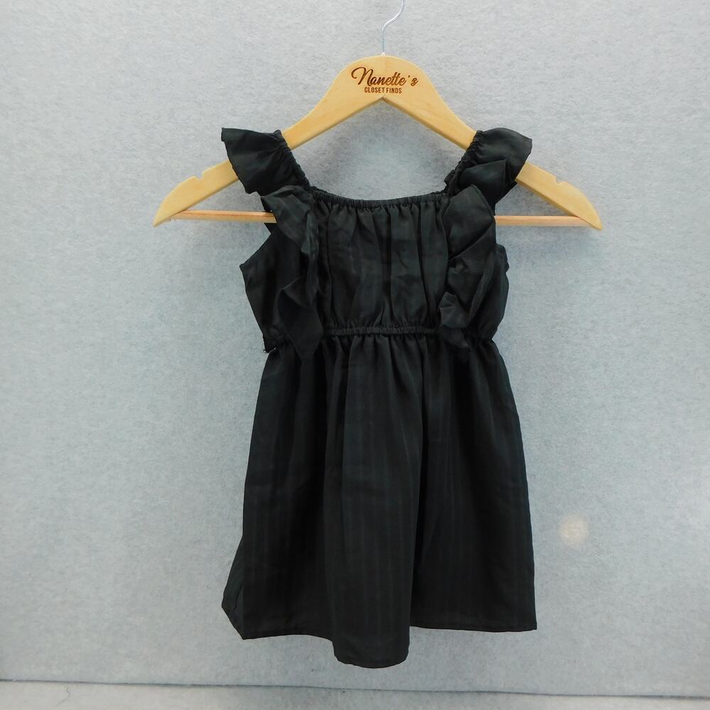 NWT - Girls Toddler Dress with Ruffled Sleeveless Black Hobo Party Sundress